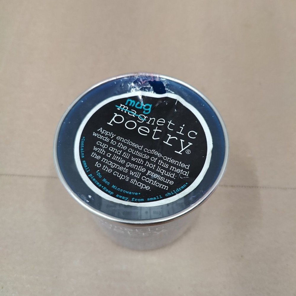 Coffee Mug MAGNETIC POETRY MUGNETIC POETRY Blue Enamel Ware Coffee-Related NIP